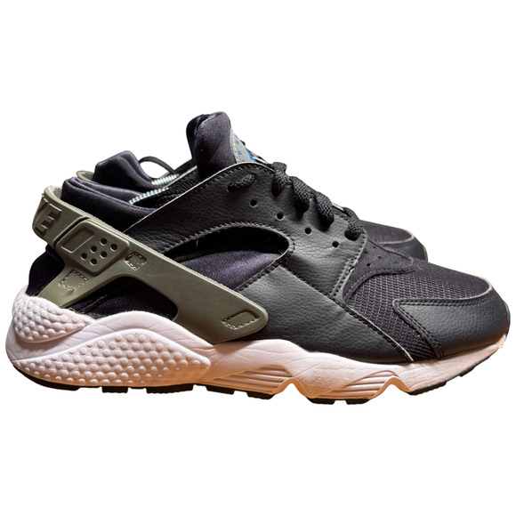 NIKE Air Huarache Run Women's 8.5 Black Army Green Sneaker Athletic Shoes - Picture 7 of 14